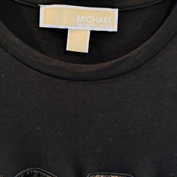 Sequined Black cotton Michael Kors t shirt. - Picture 3 of 3